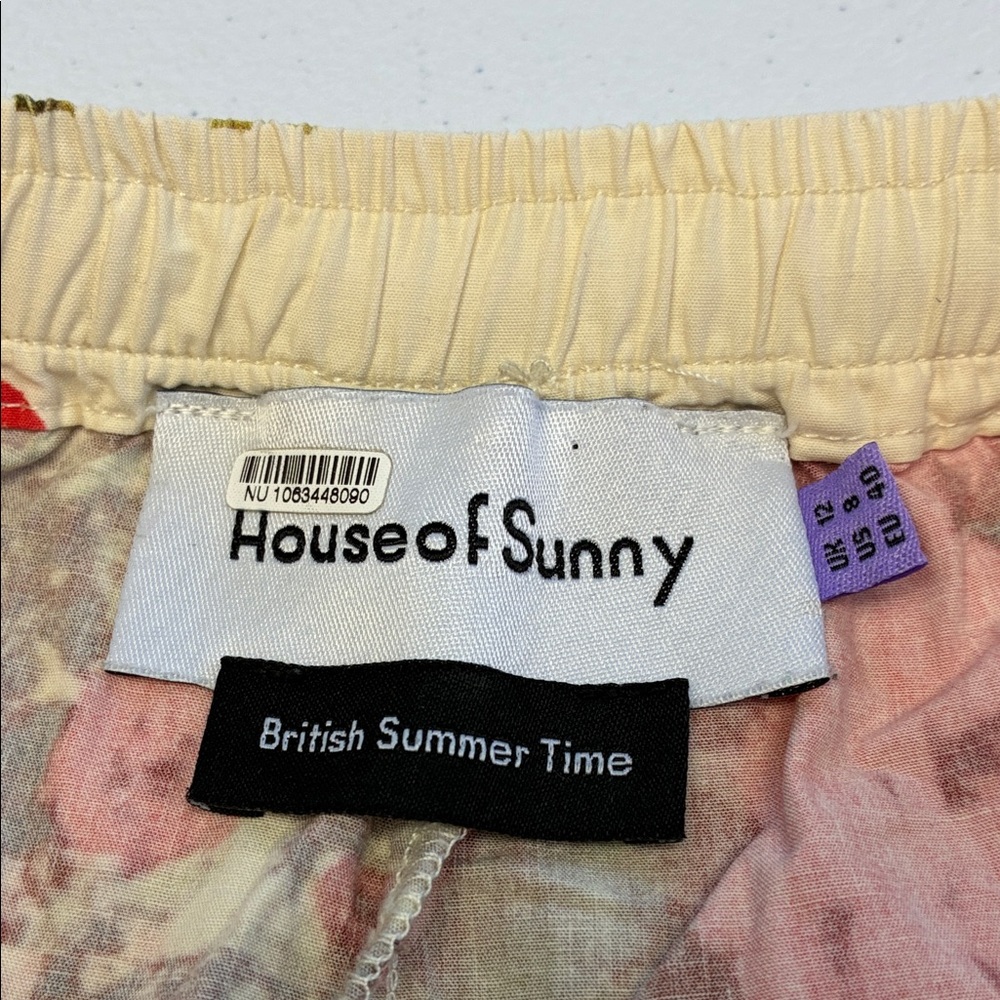 House of Sunny Rose Garden Pants Cotton Drawstring Pockets Red Floral Revolve 8 - Picture 10 of 11